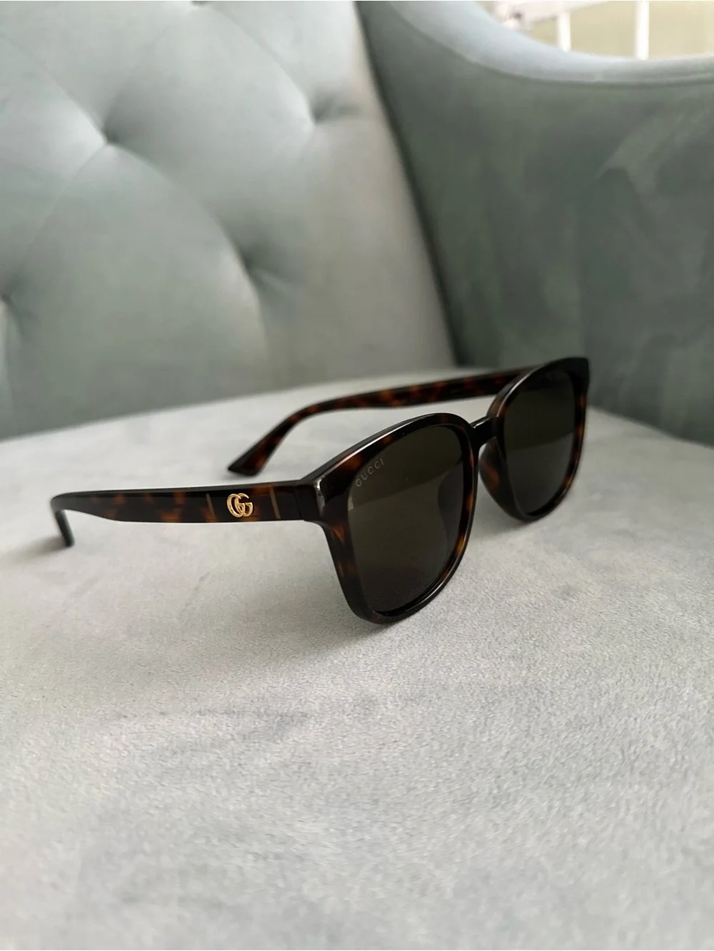 Gucci GG0637SK Tortoiseshell Sunglasses – Green Lenses